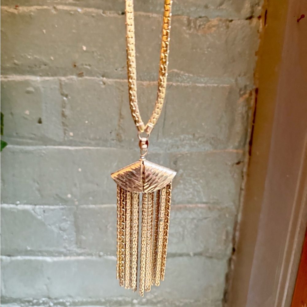 Vintage 1970’s Napier Gold-Tone Tassel Necklace